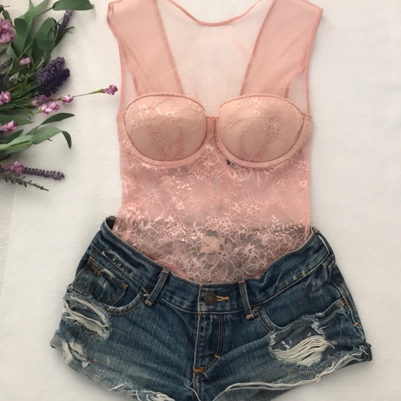 Victoria’s Secret Floral Lace And Mesh Bodysuit - Picture 17 of 17